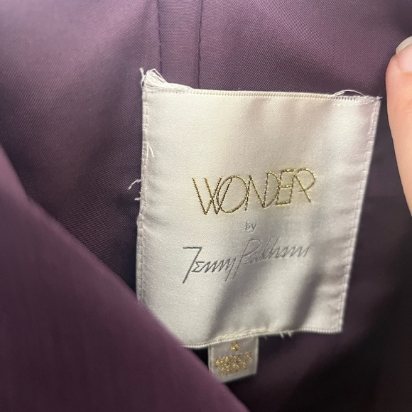 NWT Wonder by Jenny Packham plum silver beaded one shoulder maxi dress size 4 - Picture 7 of 8